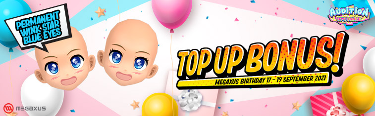 Megaxus Birthday Top Up Bonus 2021